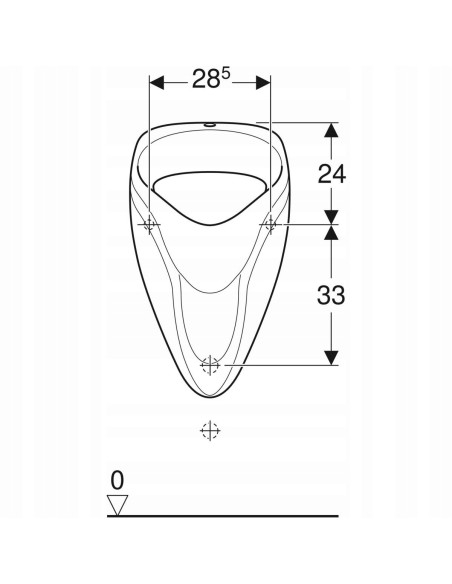 PISUAR ŚCIENNY GEBERIT ALEX BIAŁY ODPŁYW POZIOMY 502.905.00.1