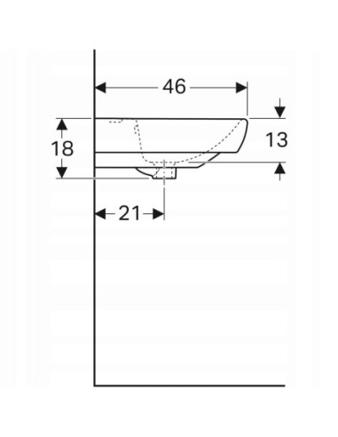 Umywalka Ścienna prostokątna Geberit Selnova Square 60cm biały 500.300.01.7