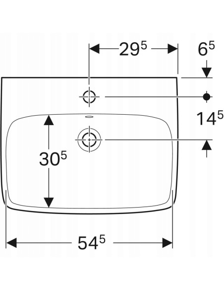 Umywalka Ścienna prostokątna Geberit Selnova Square 60cm biały 500.300.01.7