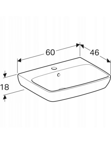 Umywalka Ścienna prostokątna Geberit Selnova Square 60cm biały 500.300.01.7