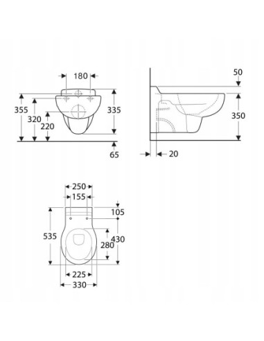 Miska podwieszana WC Geberit KOMPAKT WC 201700000