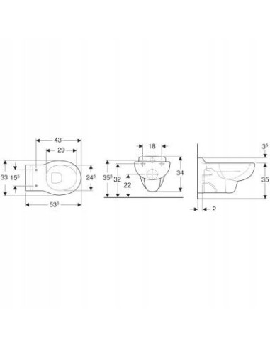 Miska podwieszana WC Geberit KOMPAKT WC 201700000