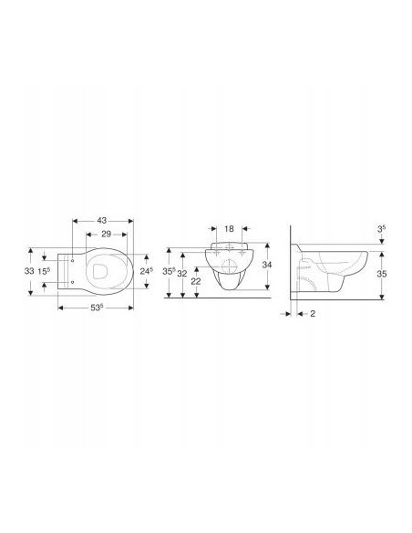 Miska podwieszana WC Geberit KOMPAKT WC 201700000