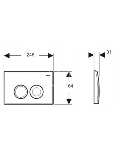 Przycisk spłukujący do WC Geberit DELTA 25 srebrny 115.125.46.5