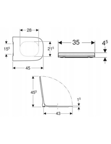 Deska sedesowa Geberit Smyle Square biały duroplast 500.688.01.1