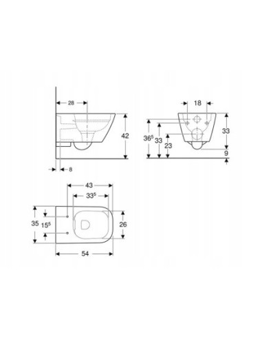 Miska podwieszana WC Geberit Smyle Square 500.208.01.1