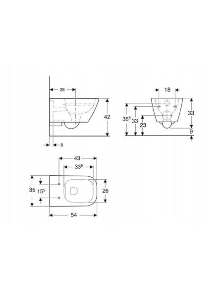 Miska podwieszana WC Geberit Smyle Square 500.208.01.1