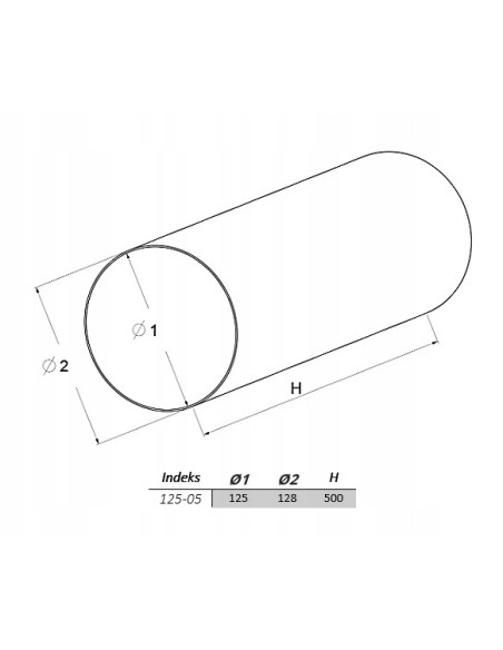 Kanał okrągły Awenta 125 mm KO125-10