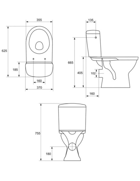 CERSANIT MITO KOMPAKT MERIDA 3/6 POZ+DESKA K03-014