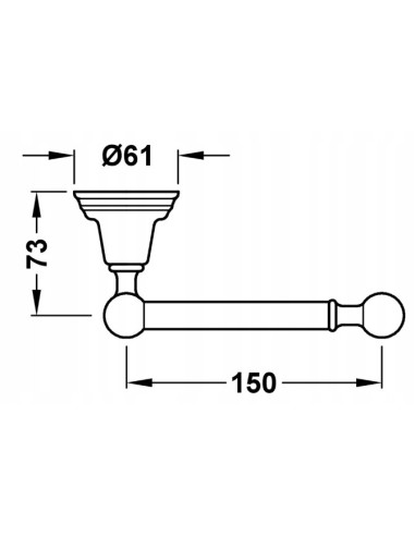 TRES Accesorios Banyo Uchwyt na papier toaletowy bez klapy 12423606OR