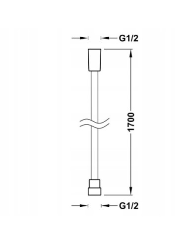 Wąż Prysznicowy Czerń TRES Satyna 1,7m 9134609NM