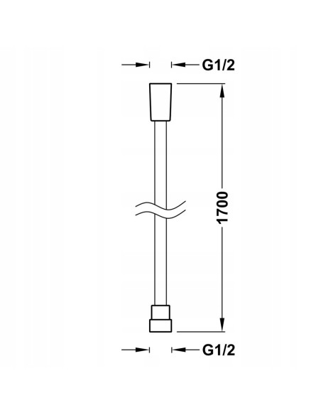 Wąż Prysznicowy Czerń TRES Satyna 1,7m 9134609NM