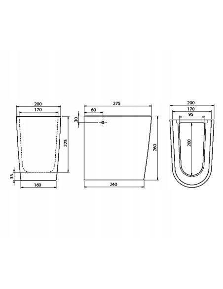 Umywalka Ścienna półokrągła CeraStyle Happy 45X35 wielokolorowy 003100-U61