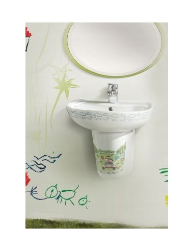 Umywalka Ścienna półokrągła CeraStyle Happy 45X35 wielokolorowy 003100-U61