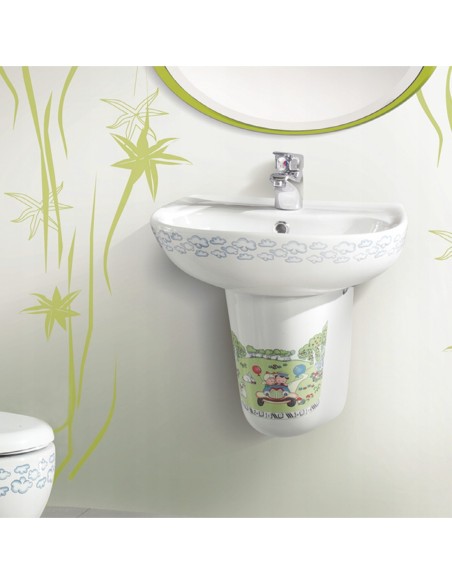 CeraStyle Happy półpostument do umywalki biały w dziecięce 016800-61