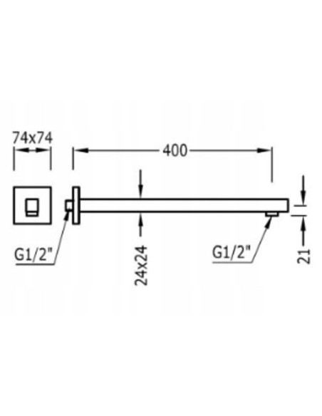 TRES ramię prysznicowe deszczownicy chrom 13413940