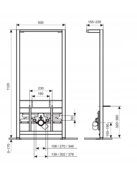 BLUE Stelaż podtynkowy do bidetu B061201003