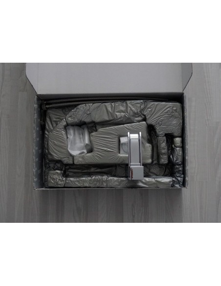 Bateria umywalkowa stojąca Tres CUADRO srebrny 00611001