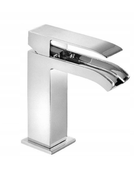 Bateria umywalkowa stojąca Tres CUADRO srebrny 00611001