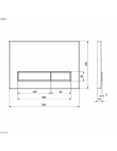 KKPOL PŁYTKA PRZYCISKÓW M08 CZARNY MAT 350/PPC/114-00-00