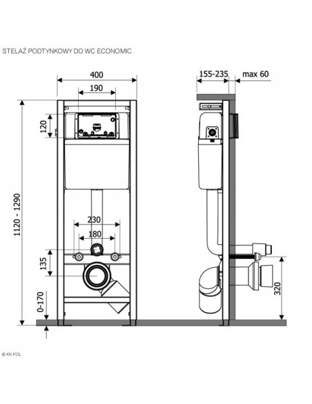 KKPOL PŁYTKA PRZYCISKÓW M08 CZARNY MAT 350/PPC/114-00-00
