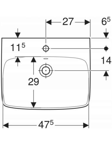 GEBERIT UMYWALKA ŚCIENNA SELNOVA SQUARE 55 500.290.01.7