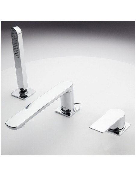 Bateria wannowo-prysznicowa jednouchwytowa Tres Loft srebrny 20016203