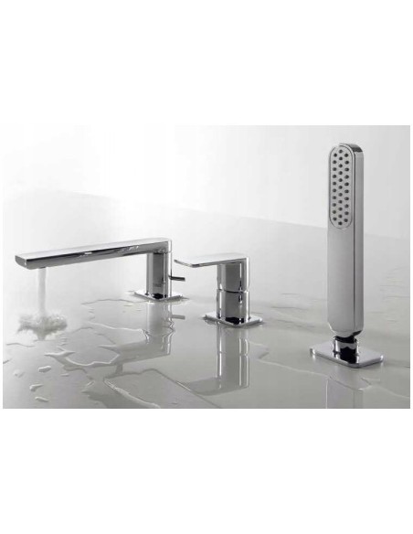 Bateria wannowo-prysznicowa jednouchwytowa Tres Loft srebrny 20016203
