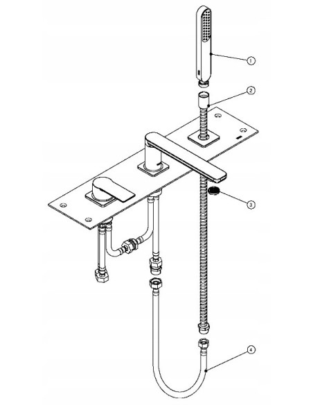 Bateria wannowo-prysznicowa jednouchwytowa Tres Loft srebrny 20016203