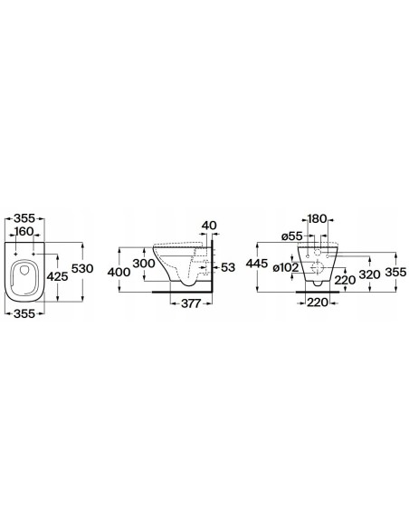 Miska podwieszana WC Roca Optica A346V13000