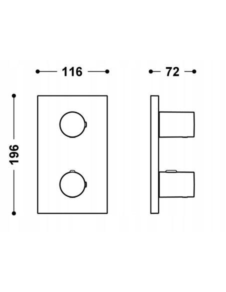 Bateria prysznicowa TRES Therm-Box srebrny 21625001