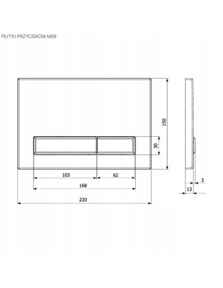 KKPOL PŁYTKA PRZYCISK SPŁUKUJĄCY M08 BIAŁY SPP/380/0/K