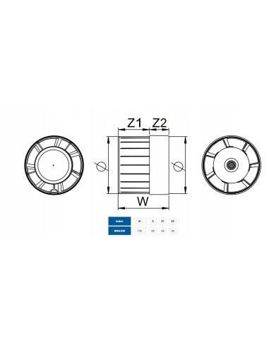 Wentylator kanałowy Awenta WKA100 100 mm