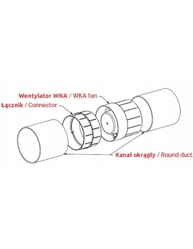Wentylator kanałowy Awenta WKA100 100 mm