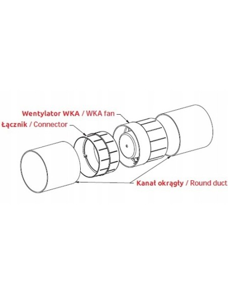 Wentylator kanałowy Awenta WKA100 100 mm