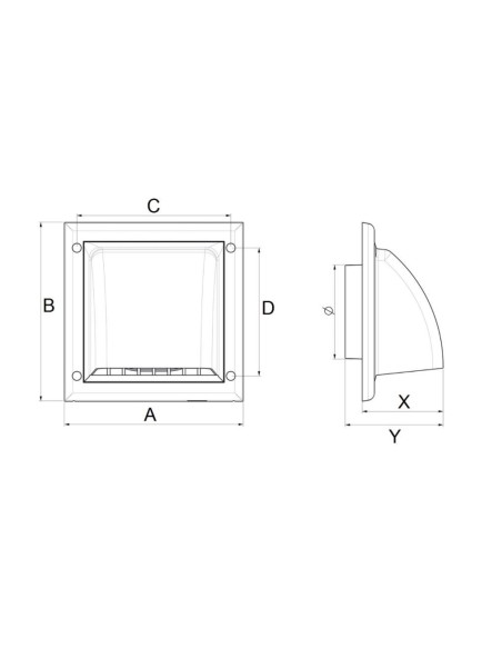 Kratka wentylacyjna Czerpnie/wyrzutnie Awenta biały KO125-30