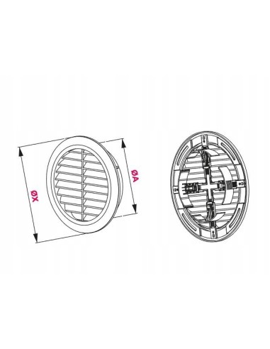 Awenta Kratka wentylacyjna Classic fi80 T42