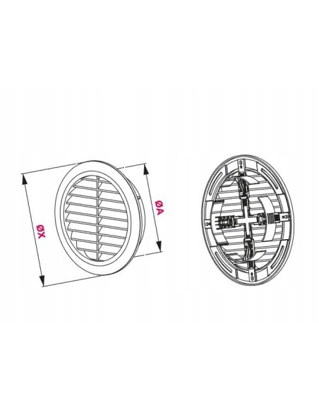 Awenta Kratka wentylacyjna Classic fi80 T42