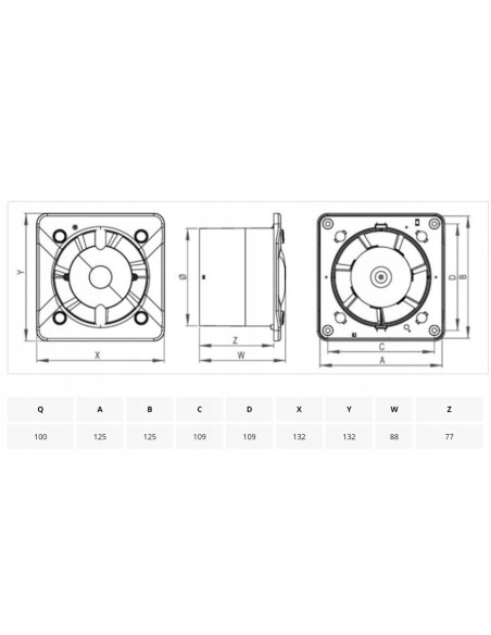 Wentylator łazienkowy Awenta KWS100T 100 mm