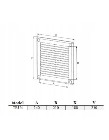 Kratka wentylacyjna Wentylacyjne Awenta biały TRU4