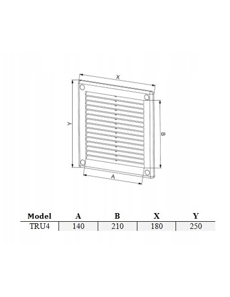 Kratka wentylacyjna Wentylacyjne Awenta biały TRU4
