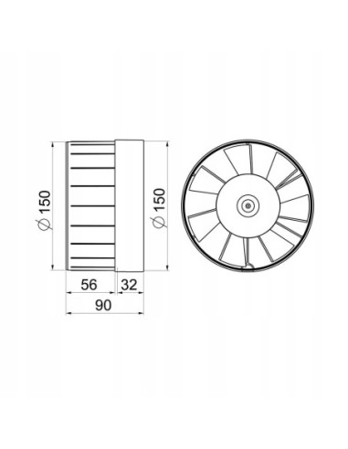 Wentylator kanałowy Awenta WKA150 150 mm