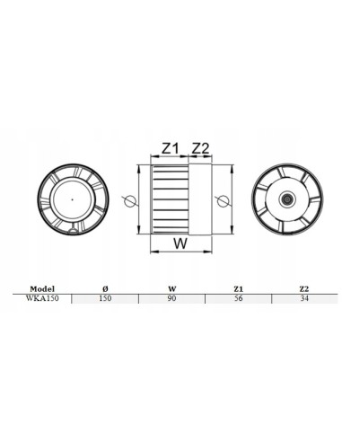Wentylator kanałowy Awenta WKA150 150 mm
