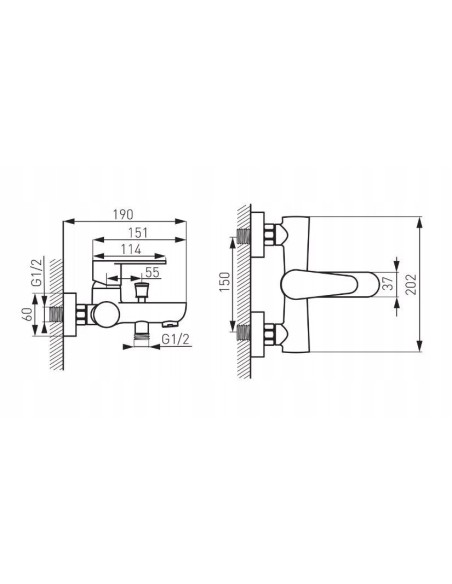 Ferro Algeo bateria wannowa chrom BAG1