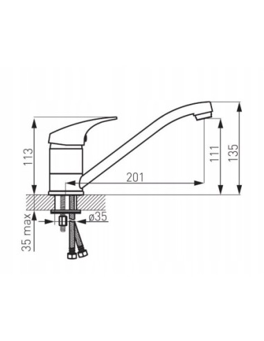 Ferro One bateria zlewozmywakowa chrom BFO4