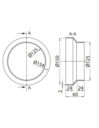 AWENTA REDUKCJA KANAŁÓW OKRĄGŁYCH 150/125 KO150-29