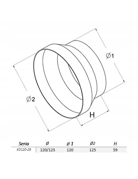 Redukcja Awenta 120 mm KO120-29