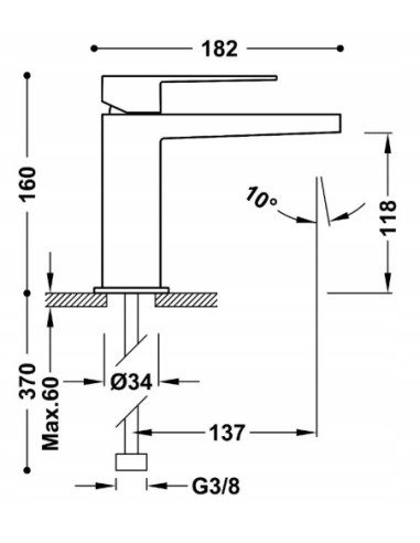 Bateria umywalkowa stojąca Tres Slim Exclusive srebrny 20210301
