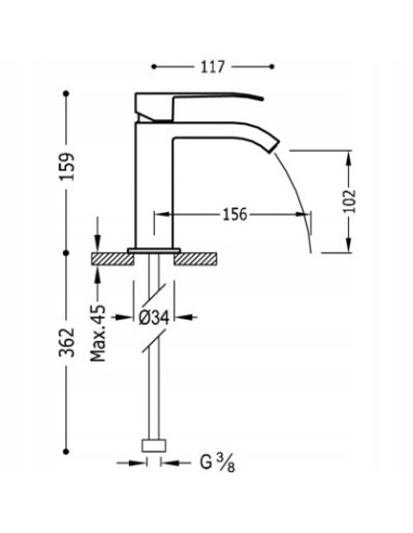Bateria umywalkowa stojąca Tres QUADRO COLORS 00610101AC