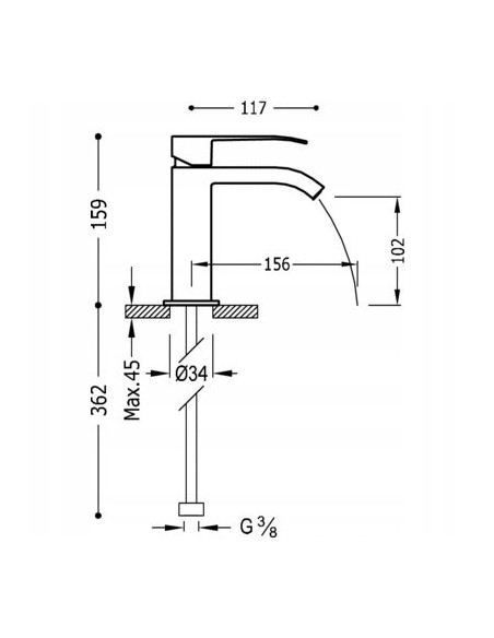Bateria umywalkowa stojąca Tres QUADRO COLORS 00610101AC